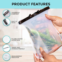 Reusable Silicone Food Storage Bag – Leakproof, Flat Bottom, Freezer & Microwave Safe, BPA-Free Snack & Sandwich Bag (1 Pc)