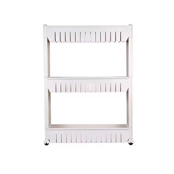 Multipurpose 3 Layer Slim Side Space Saving Storage Organizer Rack Shelf