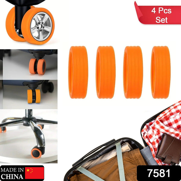 Silicone Suitcase Wheel Covers – Noise Reduction & Protection (4 Pc Set)